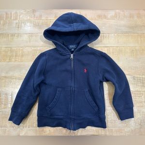 Polo Ralph Lauren boys toddler navy blue zip up hoodie jacket